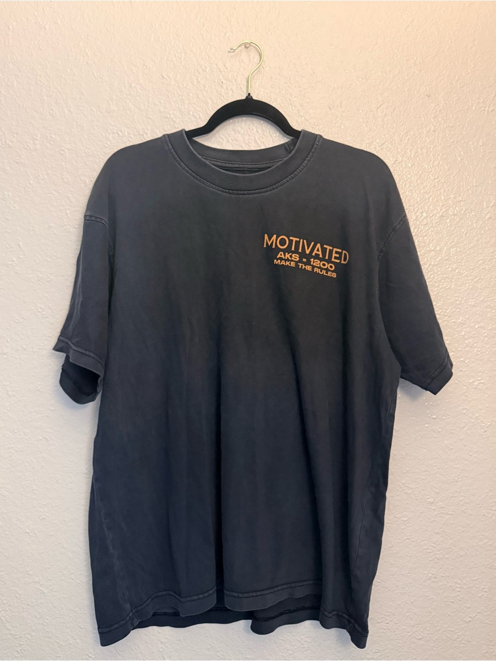 Short Sleeve Tee in Charcoal with Gold Logo
